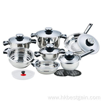 16 Pieces Cookware with Wide Edge